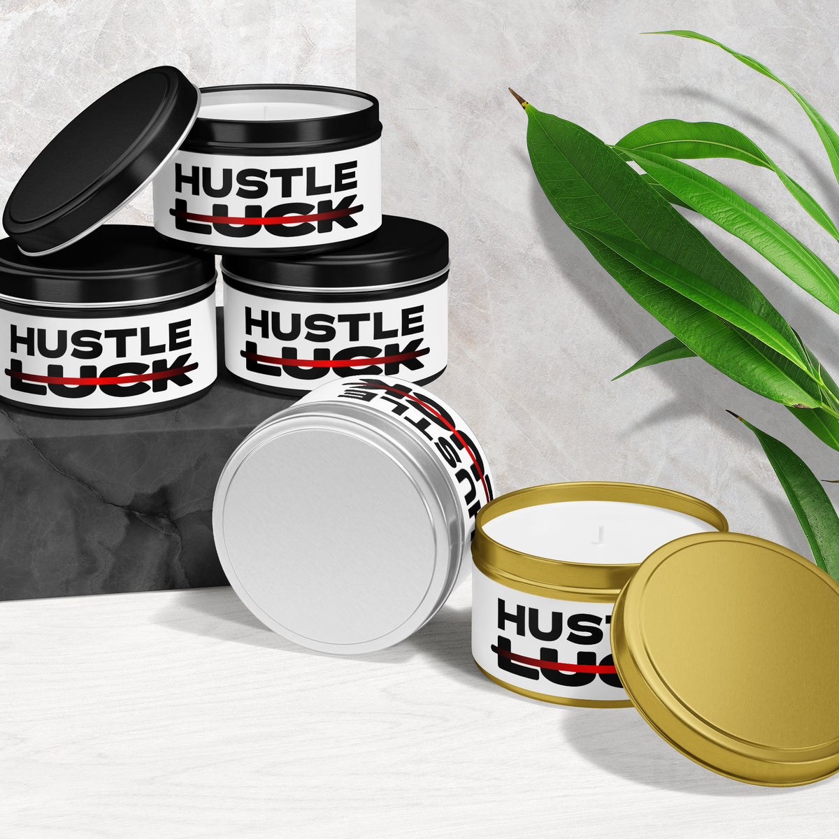 HustleOverLuck Tin Candle 02 Black