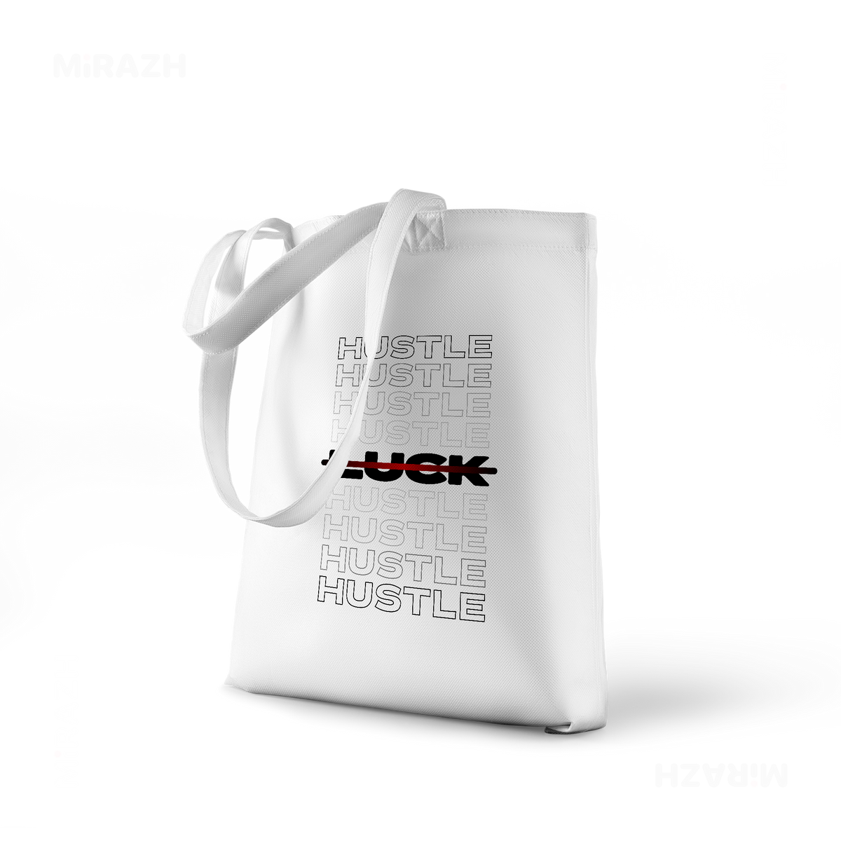 HustleOverLuck Tote Bags 01 White