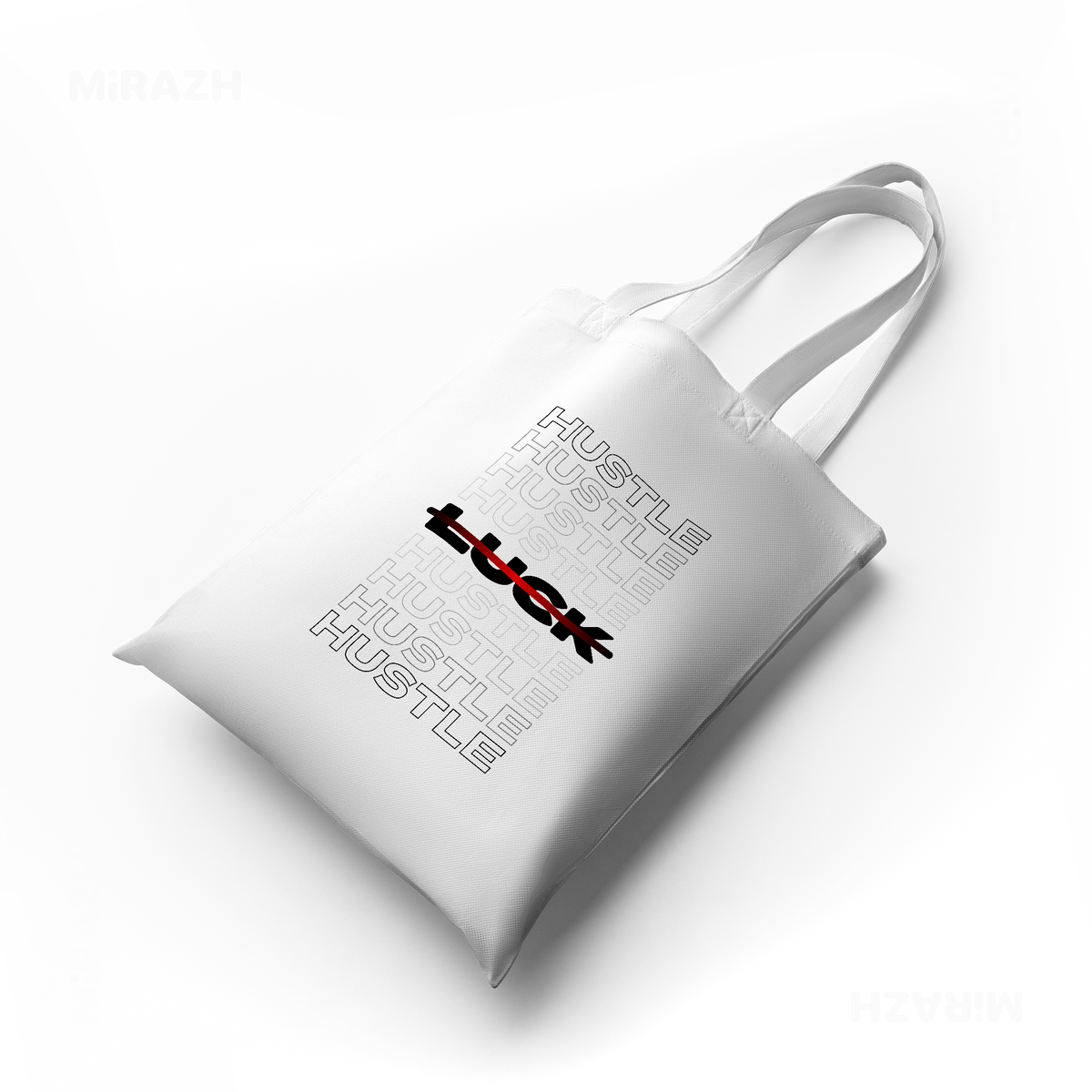 HustleOverLuck Tote Bags 04 White