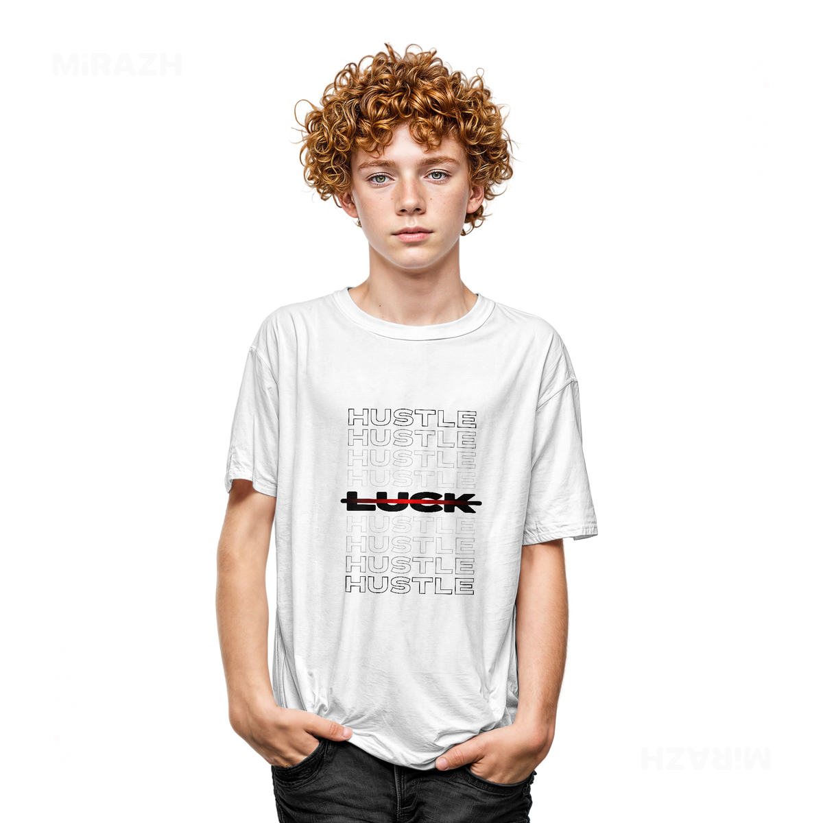 HustleOverLuck Youth T Shirt 05 White