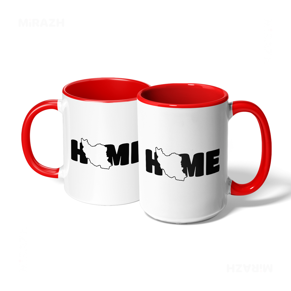 IranMyHome Ceramic Mug 07 White Red