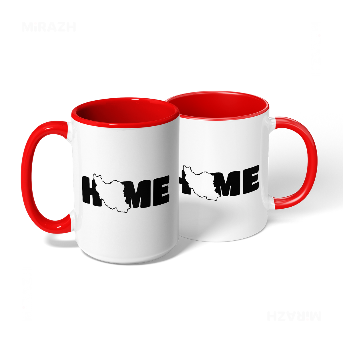 IranMyHome Ceramic Mug 08 White Red