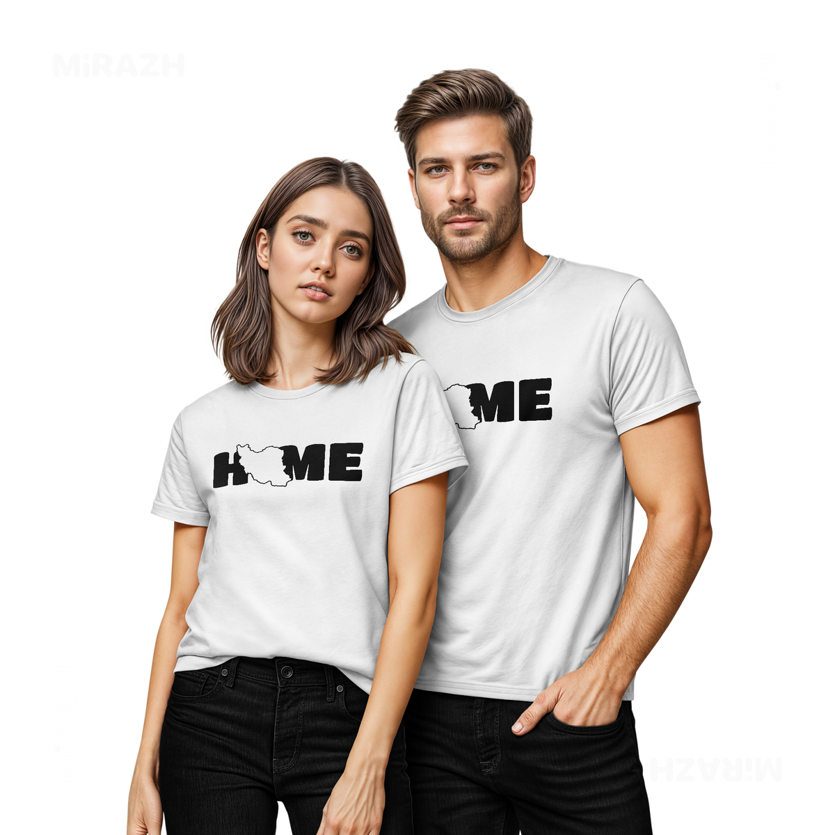 IranMyHome Couple T Shirt 02 White