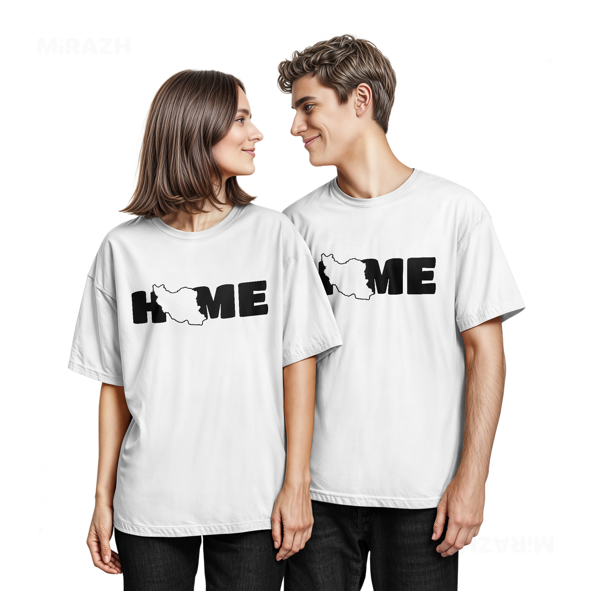 IranMyHome Couple T Shirt 05 White