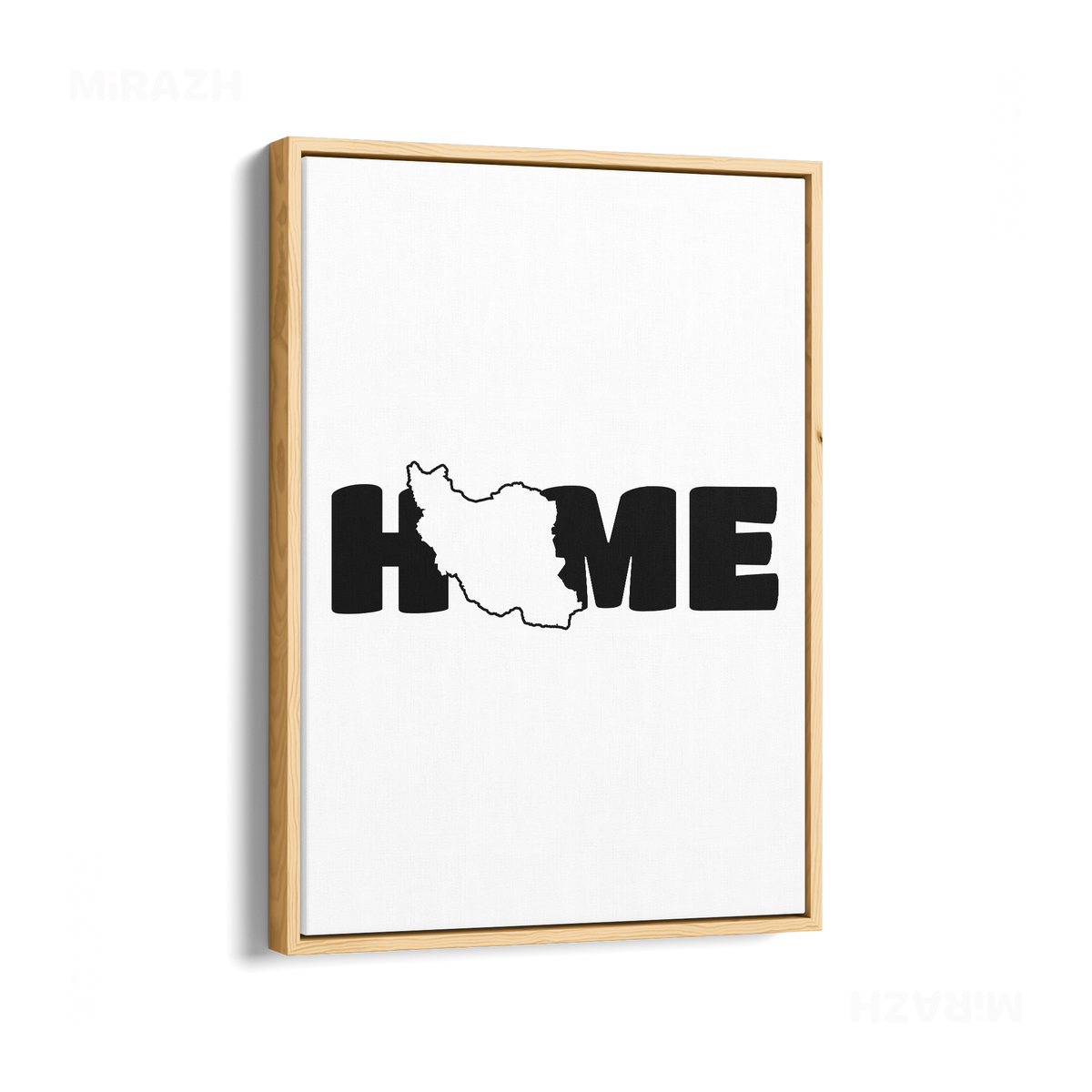 IranMyHome Framed Canvas 01 Natural Wood