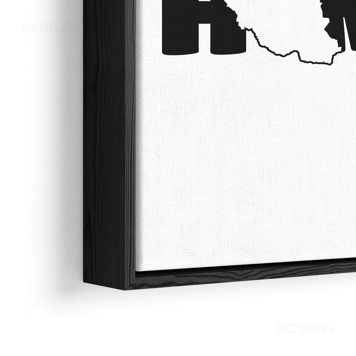 IranMyHome Framed Canvas 02 Black Wood
