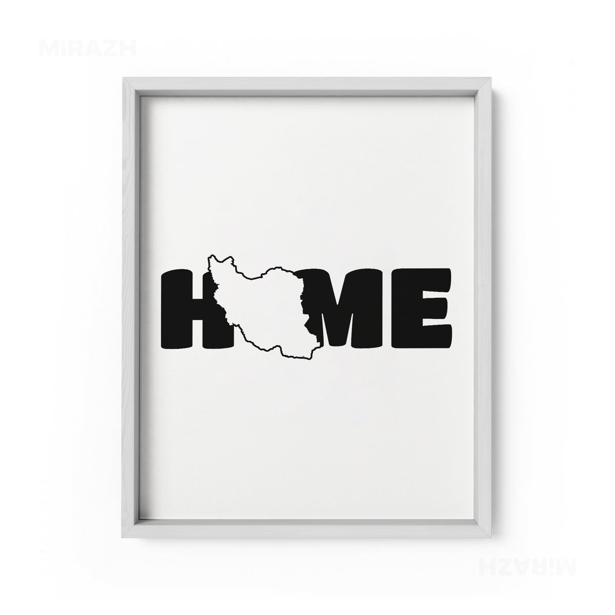IranMyHome Framed Poster 01 White Wood