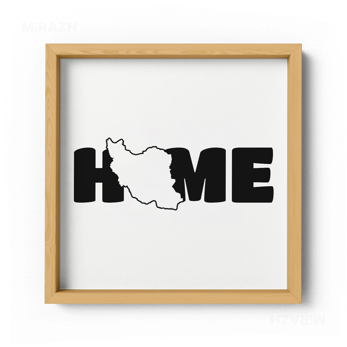 IranMyHome Framed Poster 04 Natural Wood