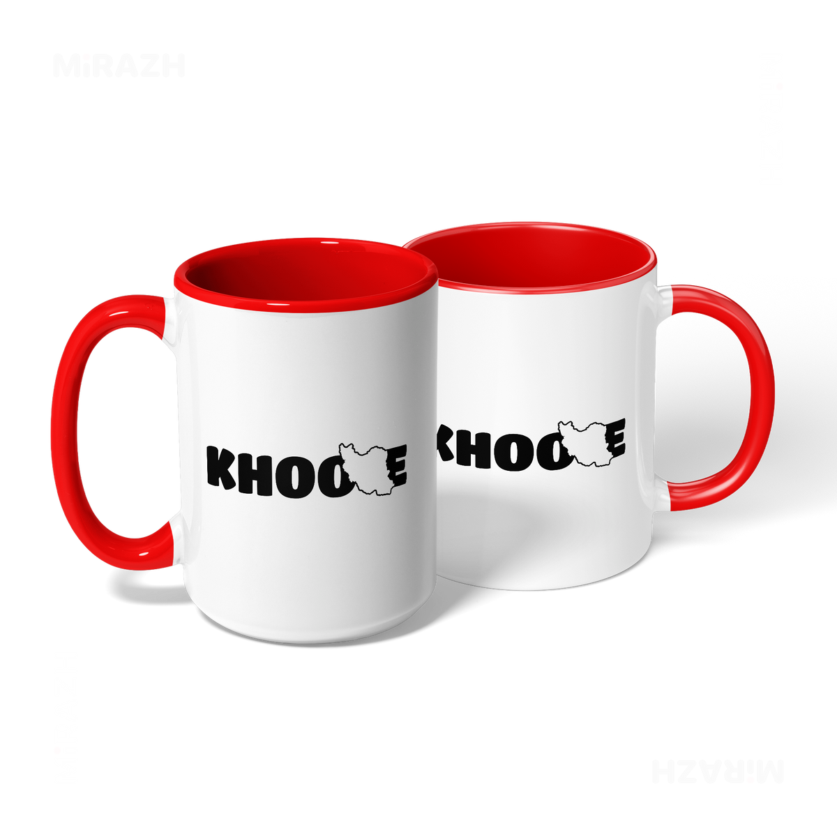 IranMyKhoone Ceramic Mug 08 White Red