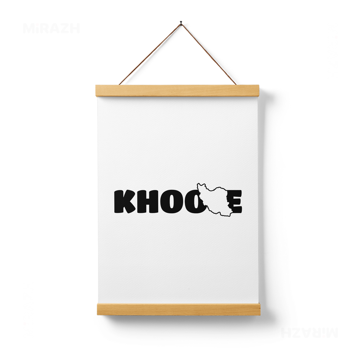IranMyKhoone Magnetic Hanger Poster 01 Natural Wood