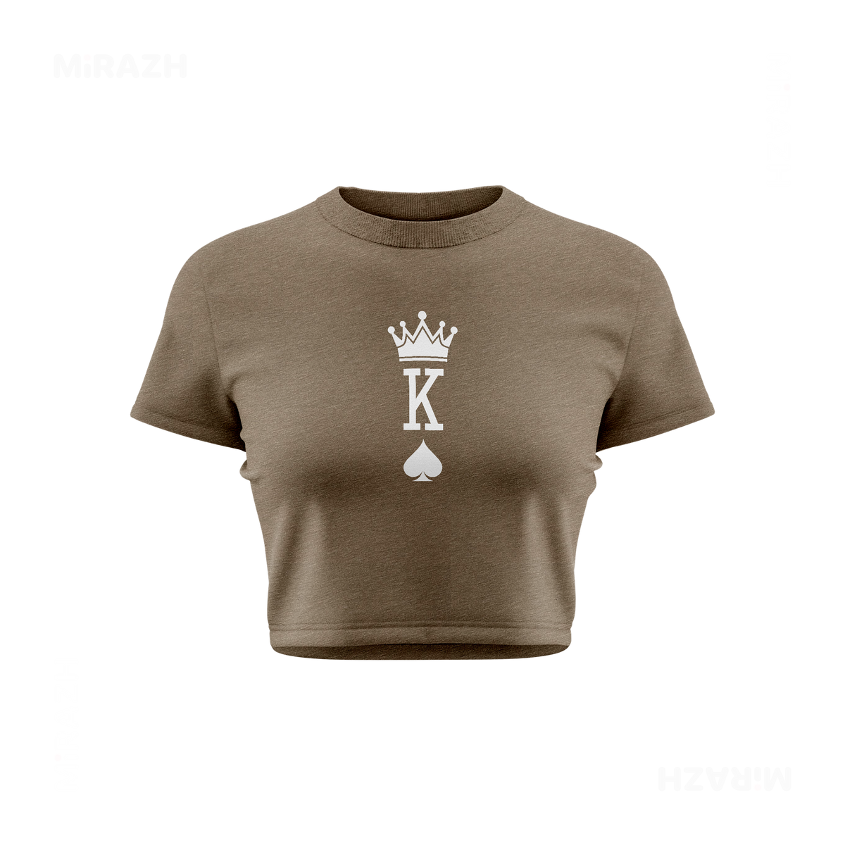 KingOfSpades Fitted Crop Top 01 Heather Olive