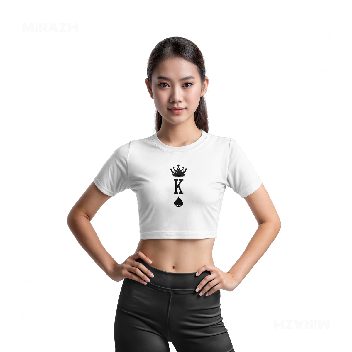 KingOfSpades Fitted Crop Top 03 White