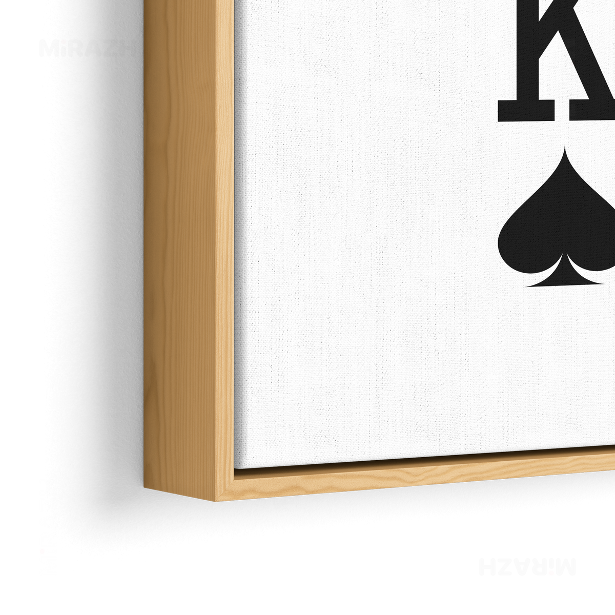 KingOfSpades Framed Canvas 02 Natural Wood