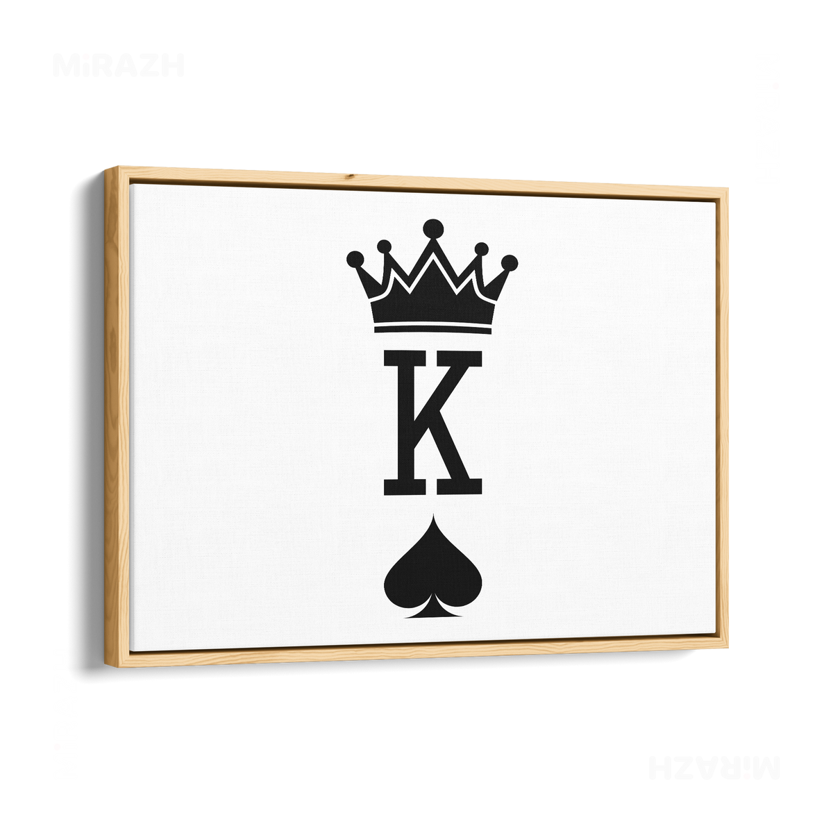 KingOfSpades Framed Canvas 03 Natural Wood