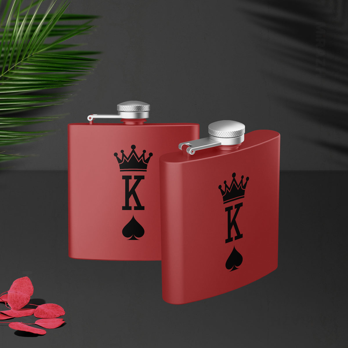 KingOfSpades Hip Flasks 02 Red