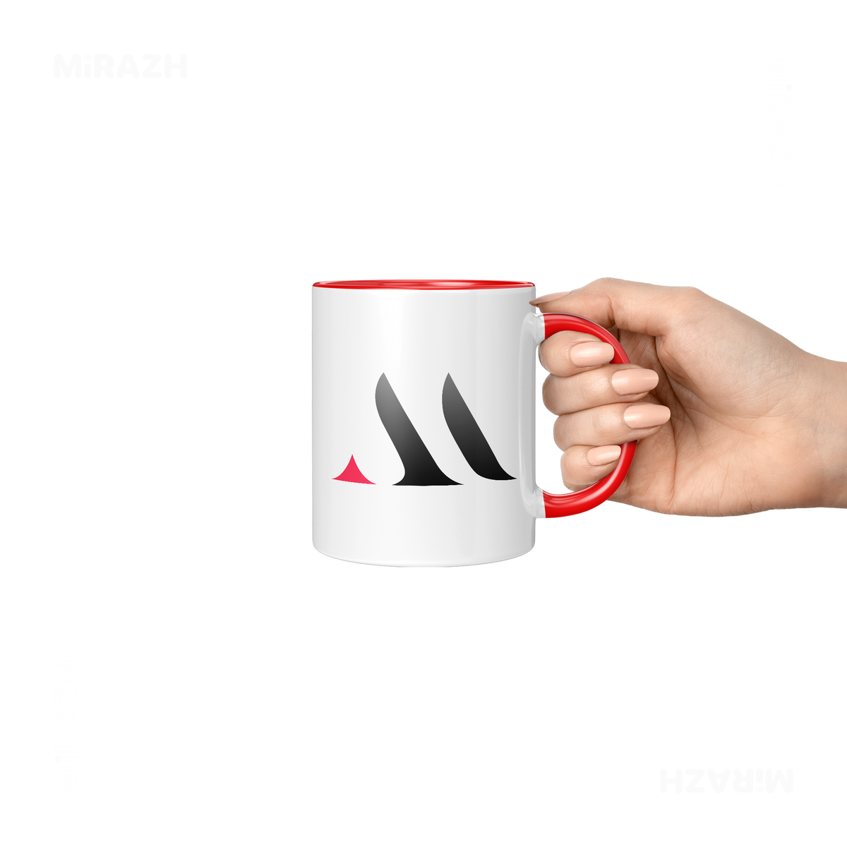 MiRAZHMark Ceramic Mug 06 White Red