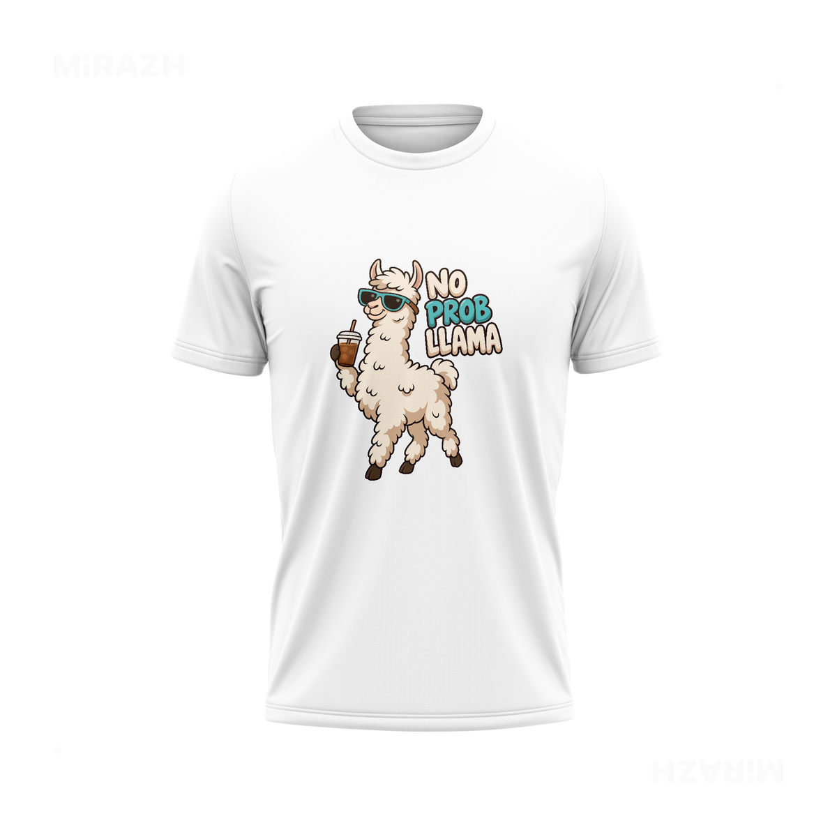 NoProbLlama Adult T Shirt 01 White