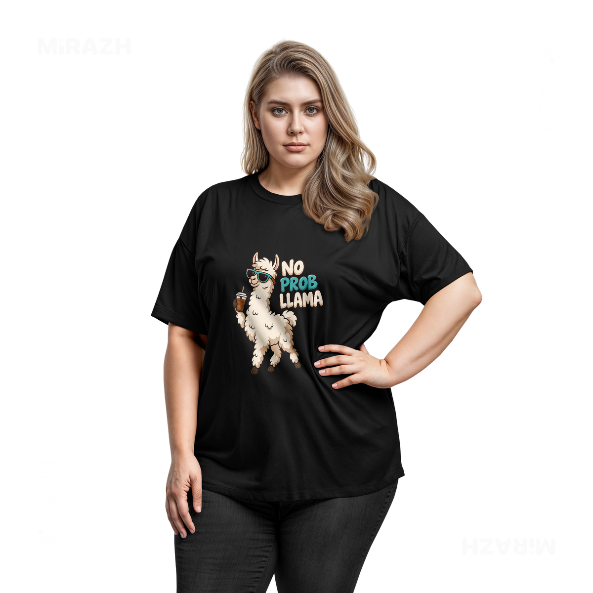 NoProbLlama Adult T Shirt 03 Black