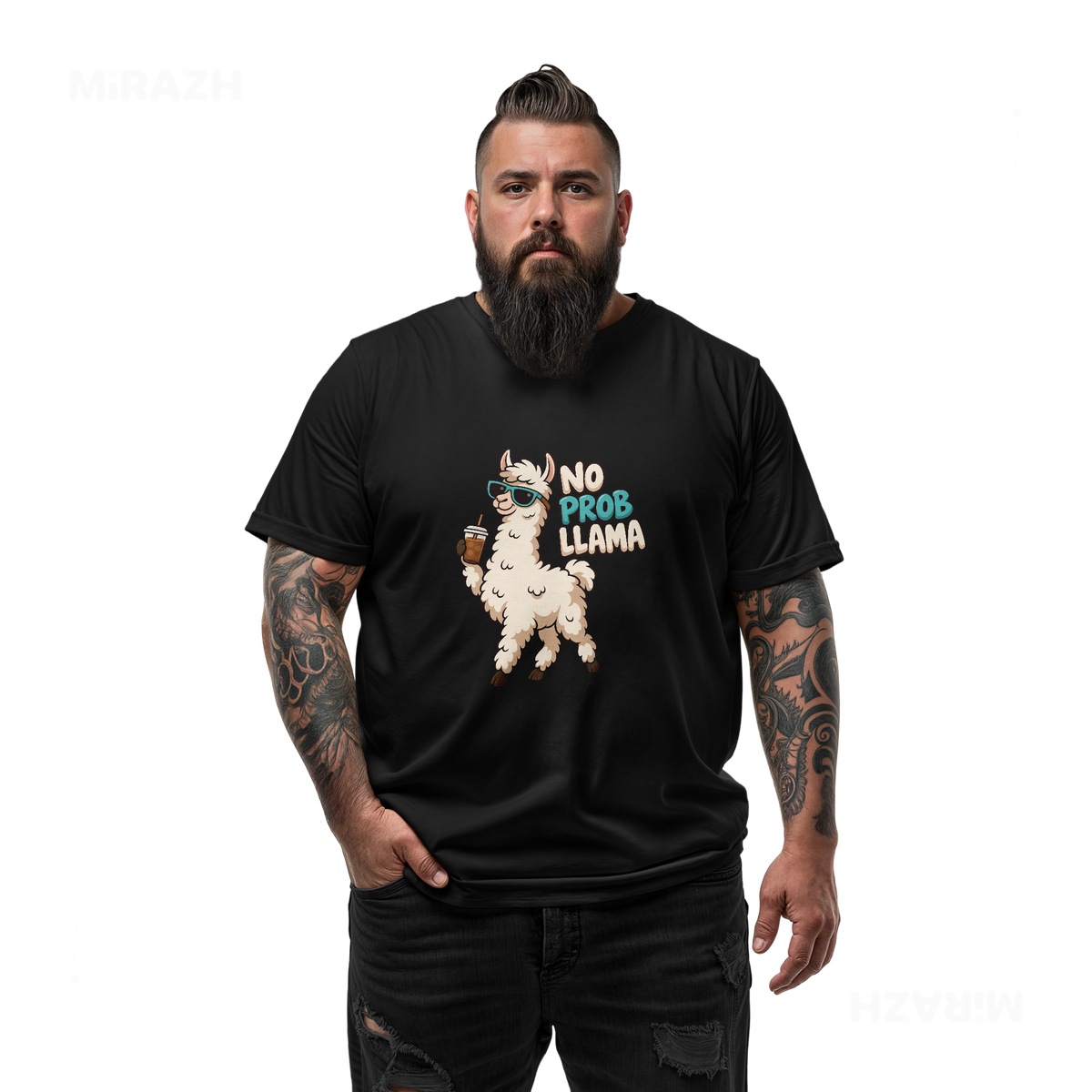 NoProbLlama Adult T Shirt 05 Black