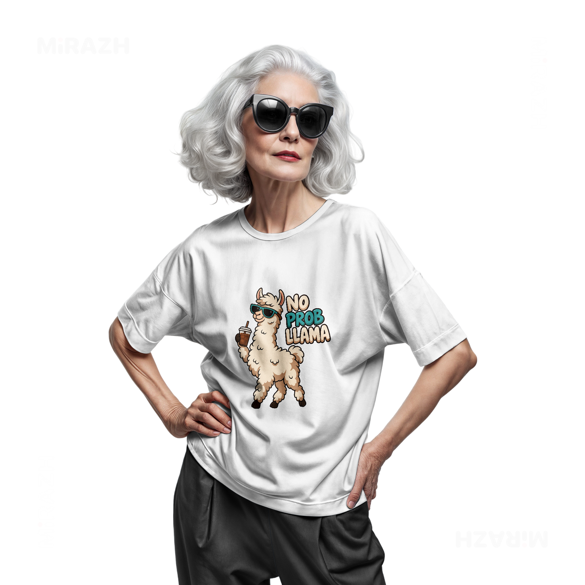 NoProbLlama Adult T Shirt 07 White