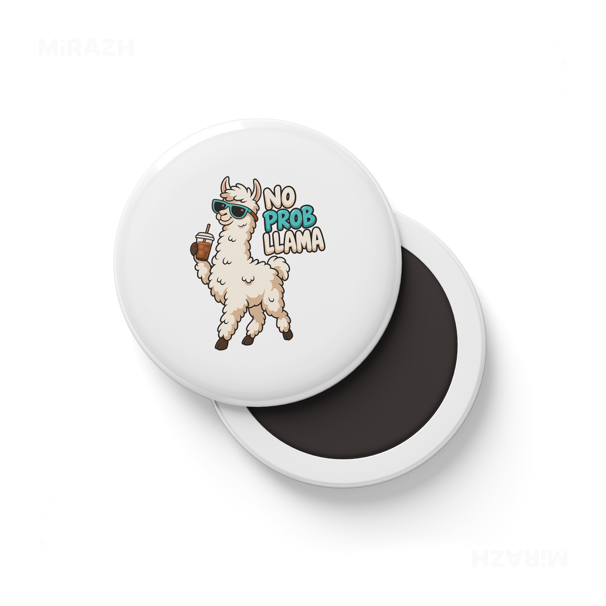 NoProbLlama Button Magnet 01 Round
