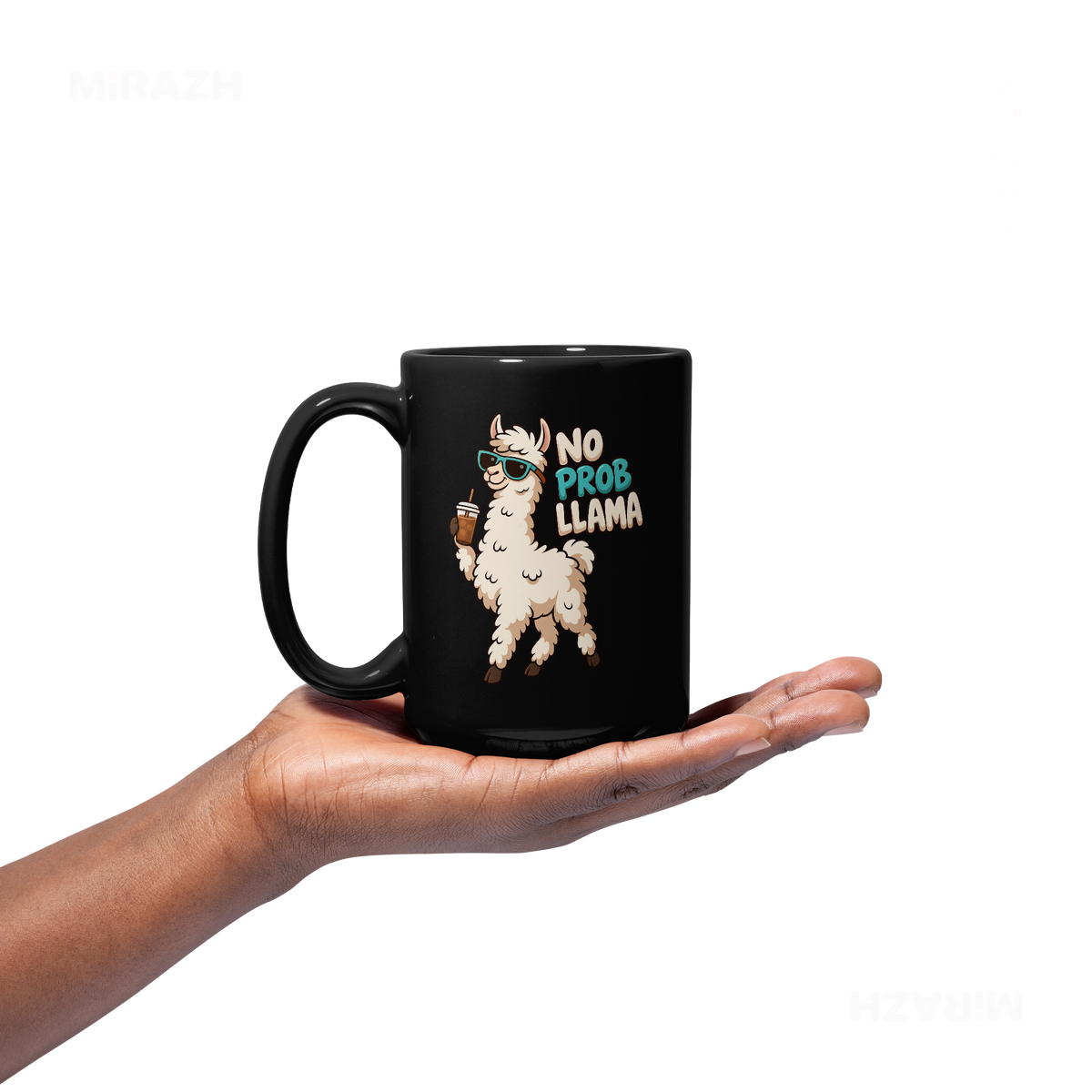 NoProbLlama Ceramic Mug 03 Black