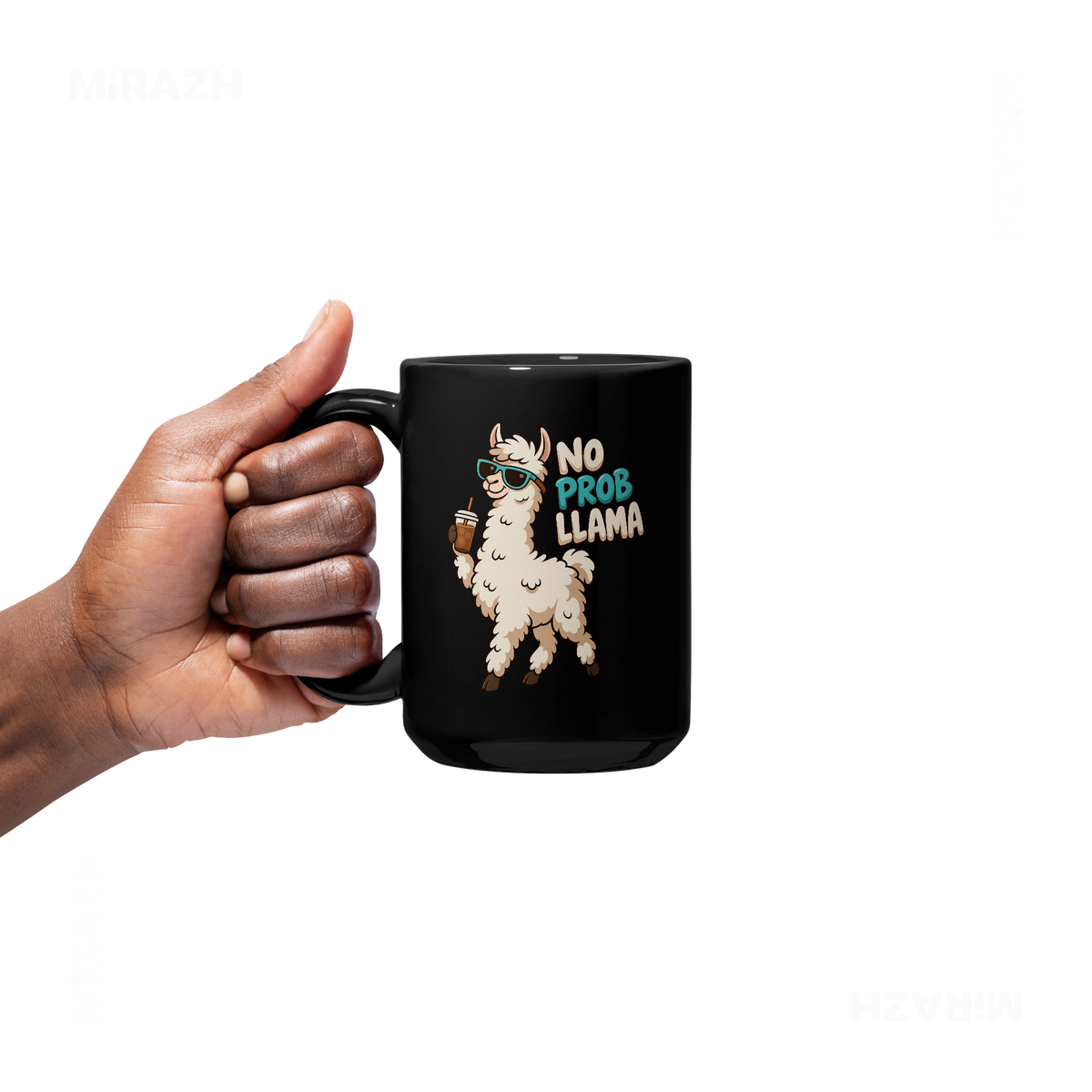 NoProbLlama Ceramic Mug 05 Black