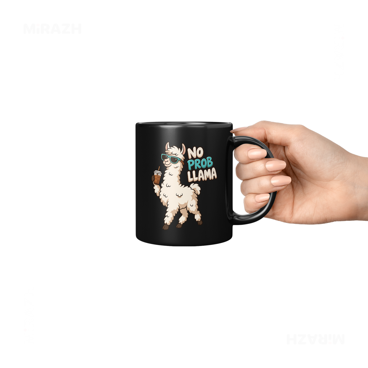 NoProbLlama Ceramic Mug 06 Black
