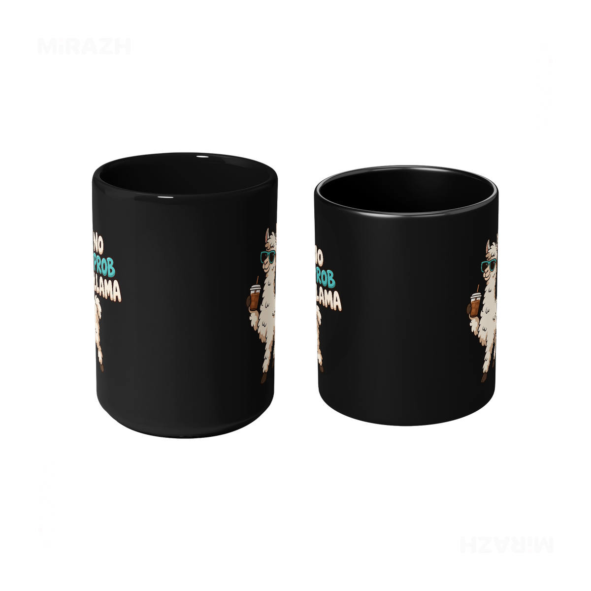 NoProbLlama Ceramic Mug 09 Black