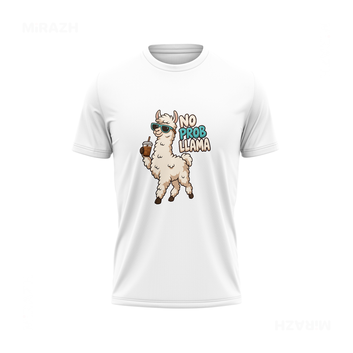 NoProbLlama Couple T Shirt 04 White