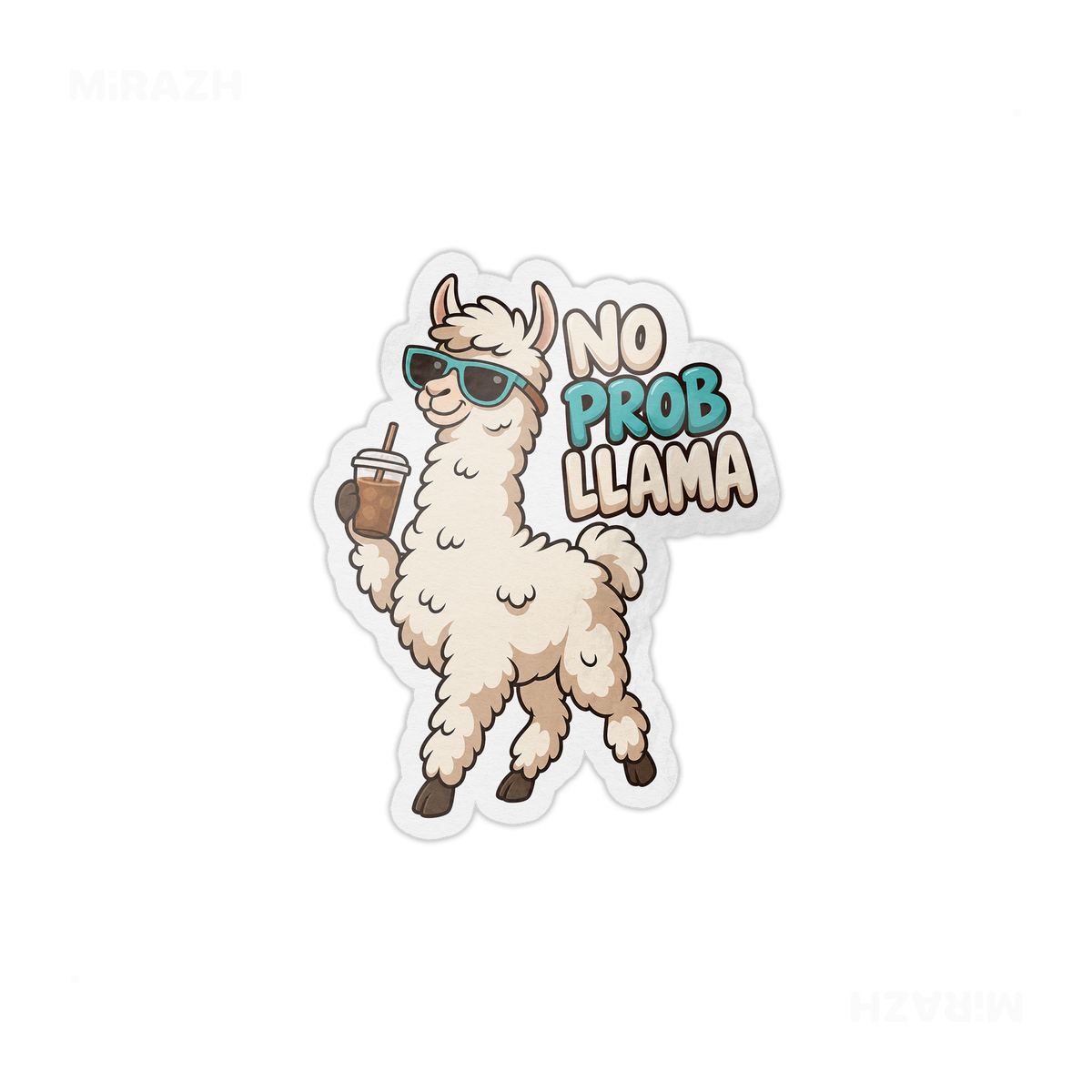 NoProbLlama Die Cut Magnet 01