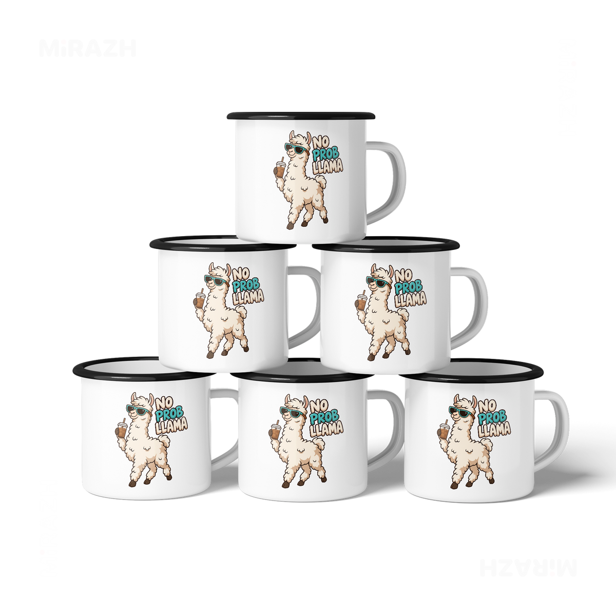 NoProbLlama Enamel Camping Mug 06