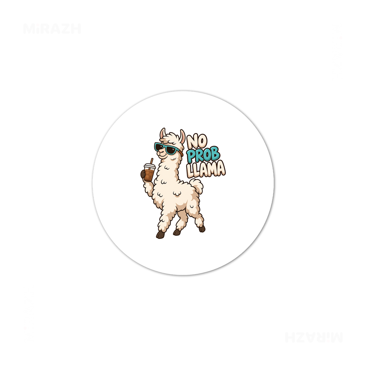 NoProbLlama High Gloss Coaster 03 Round