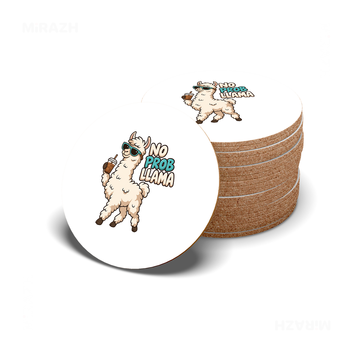 NoProbLlama High Gloss Coaster 06 Round