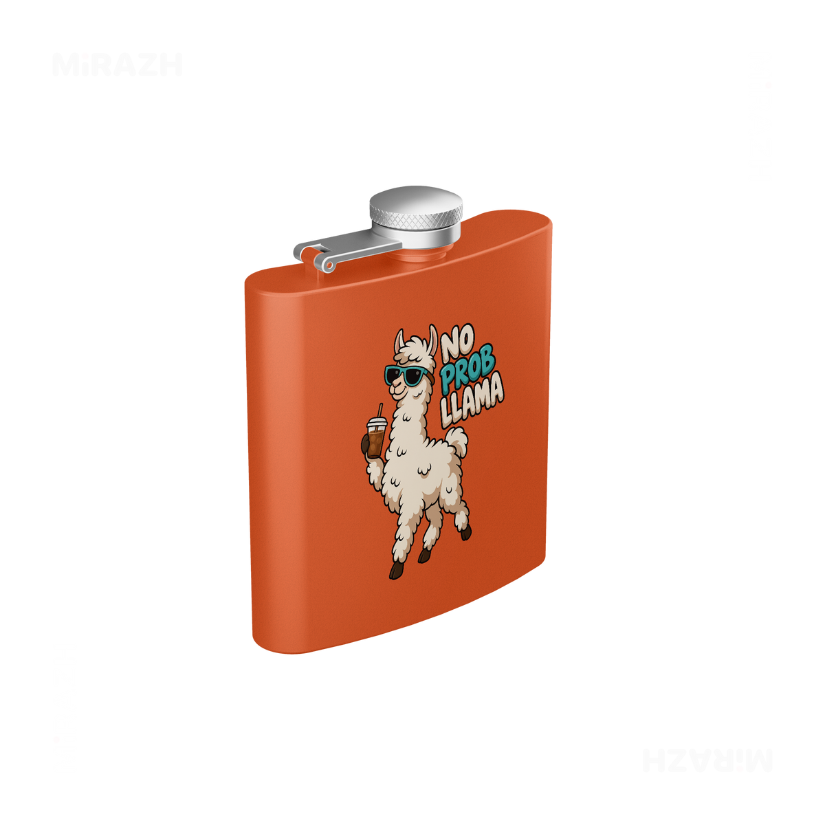 NoProbLlama Hip Flasks 03 Orange