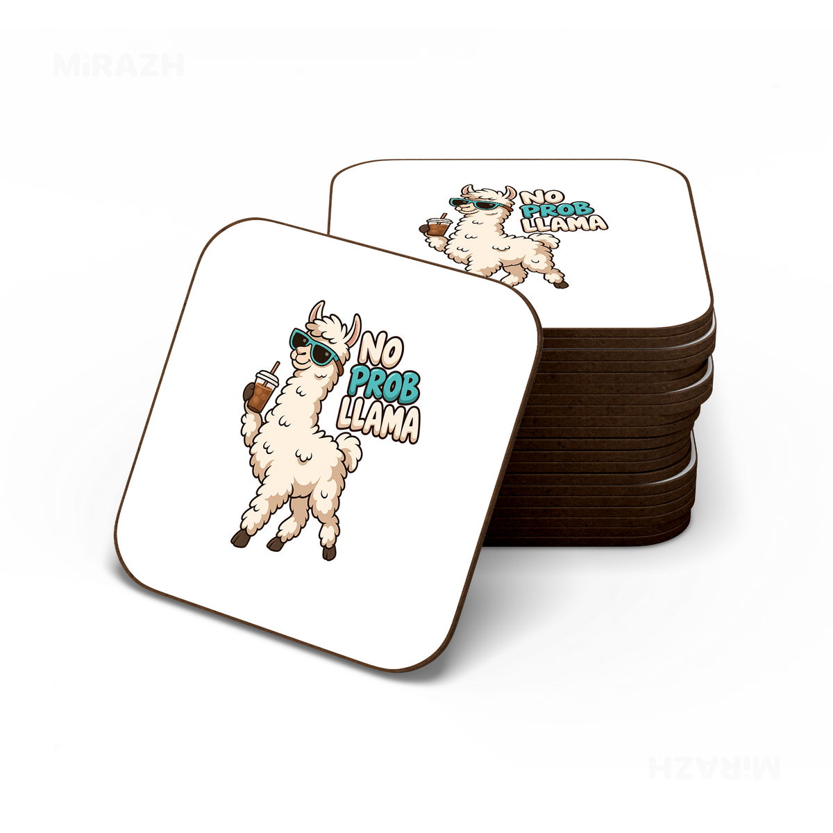NoProbLlama Semi Glossy Coaster 06