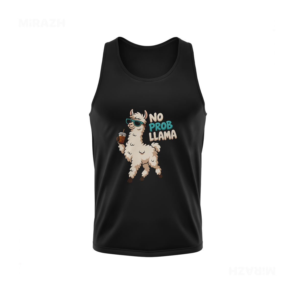 NoProbLlama Tank Tops 01 Black