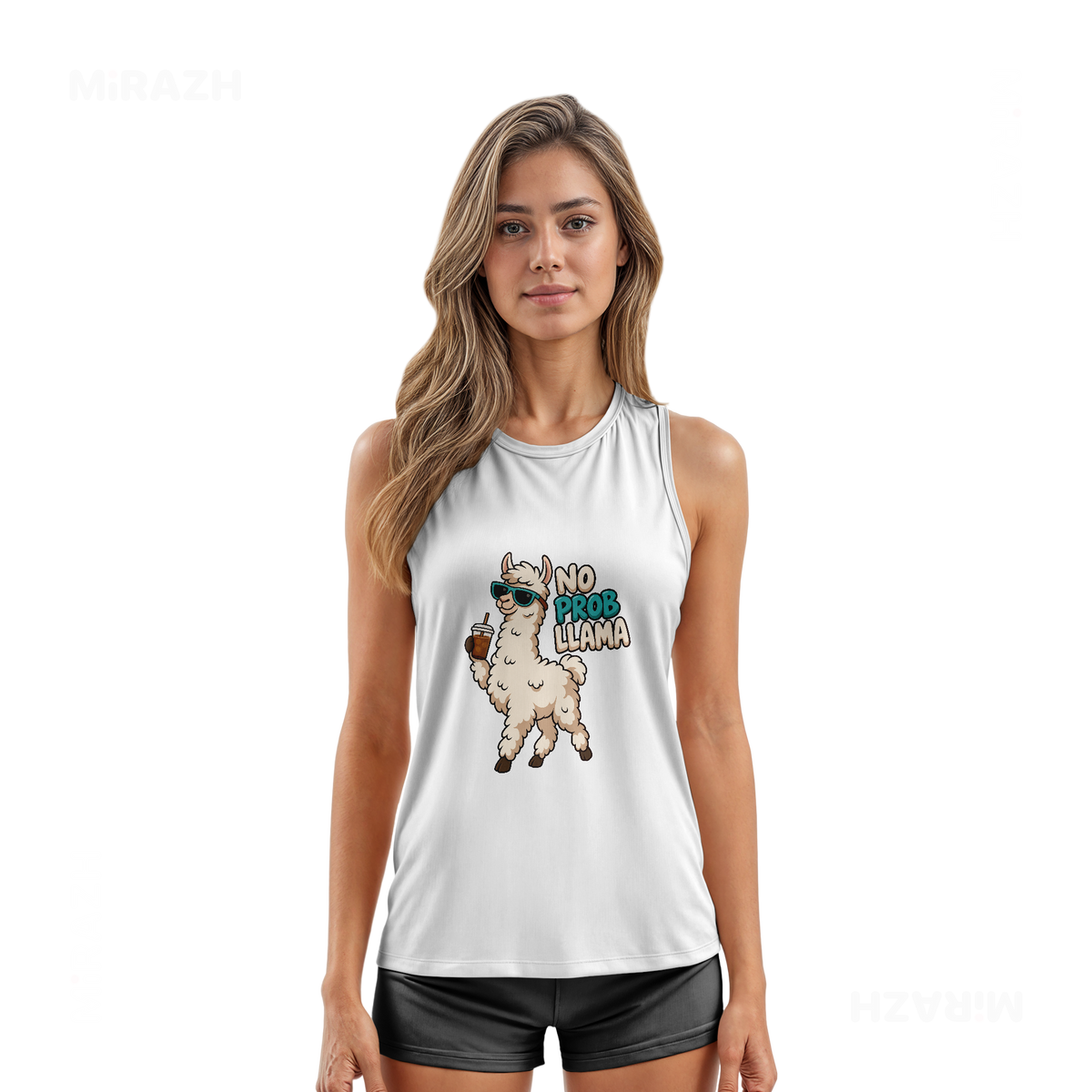 NoProbLlama Tank Tops 03 White
