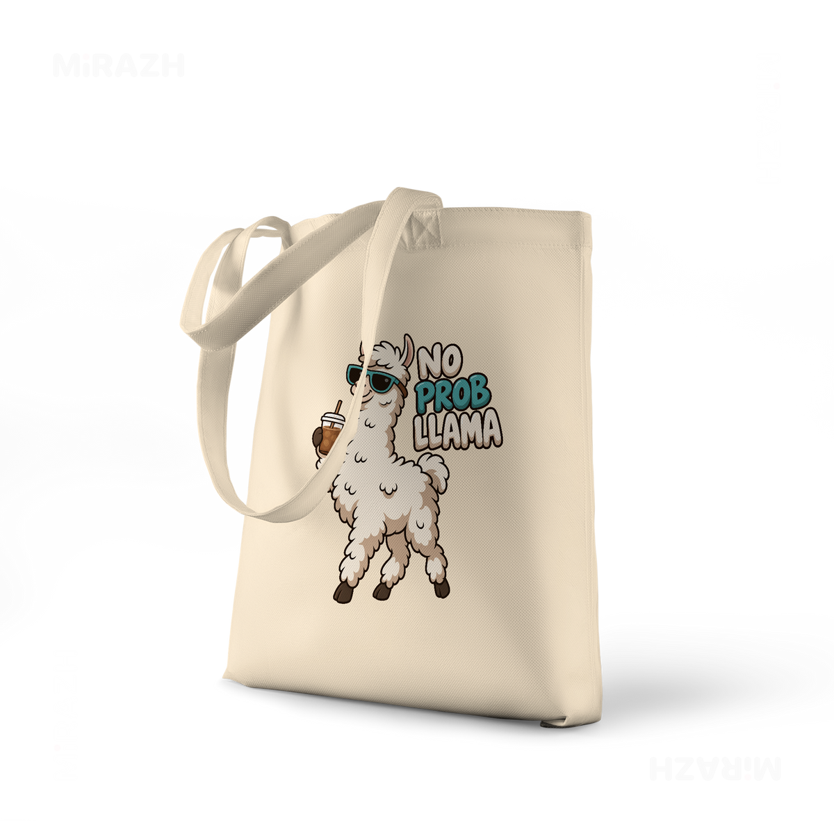 NoProbLlama Tote Bags 01 Natural