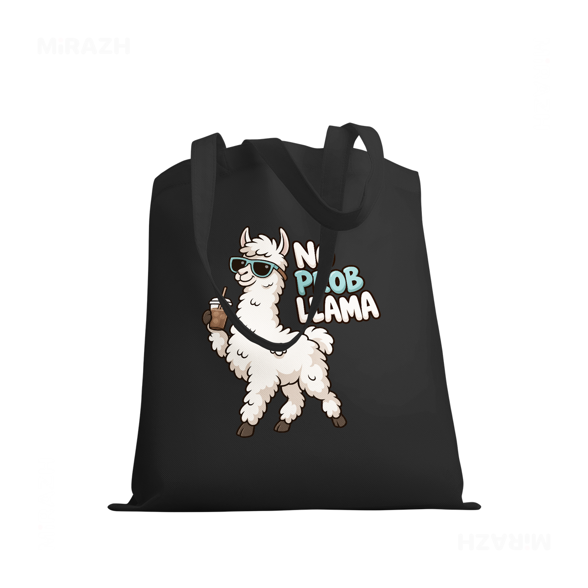 NoProbLlama Tote Bags 03 Black