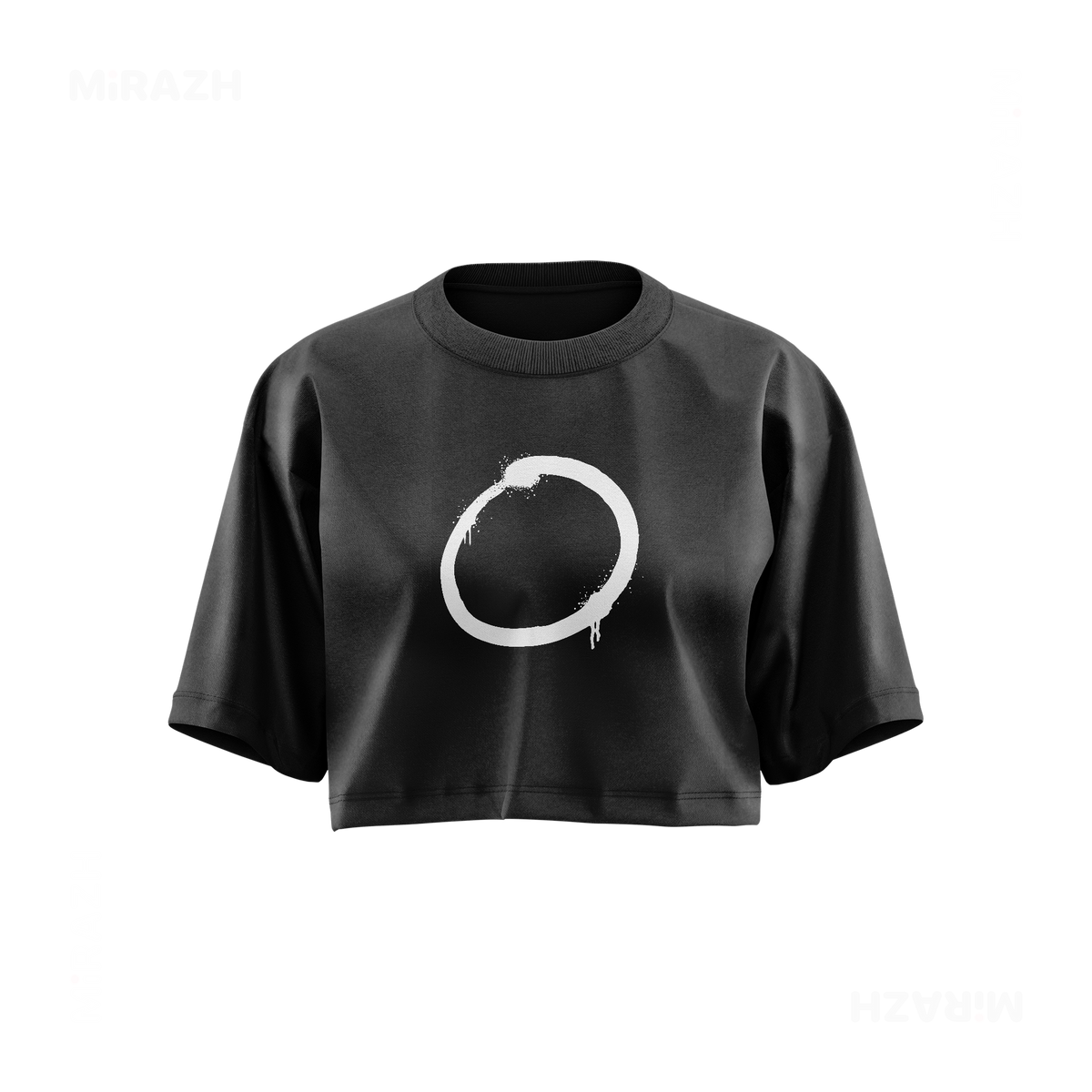 OpenCircle Over Sized Crop Top 01 Faded Black