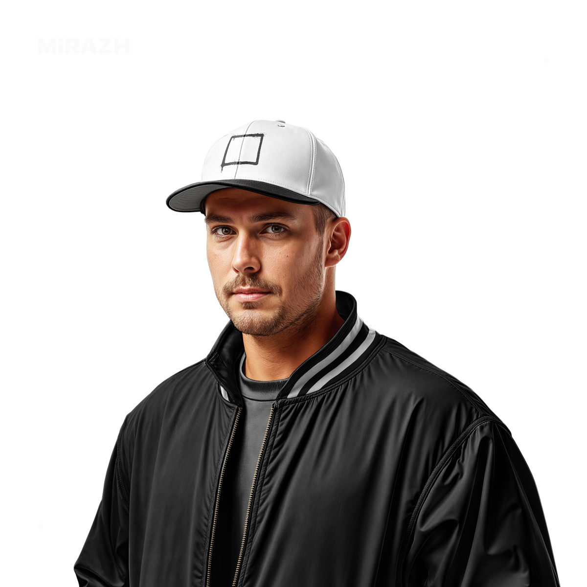 OpenSquare Snapback Caps 02 White Black DTF