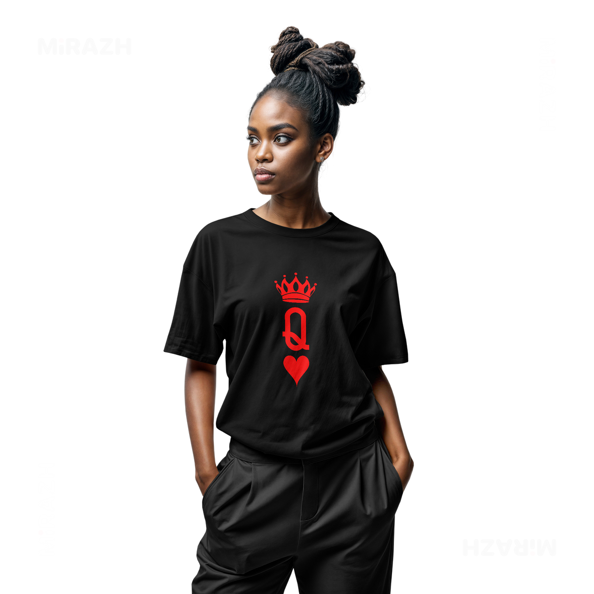 QueenOfHearts Adult T Shirt 04 Black