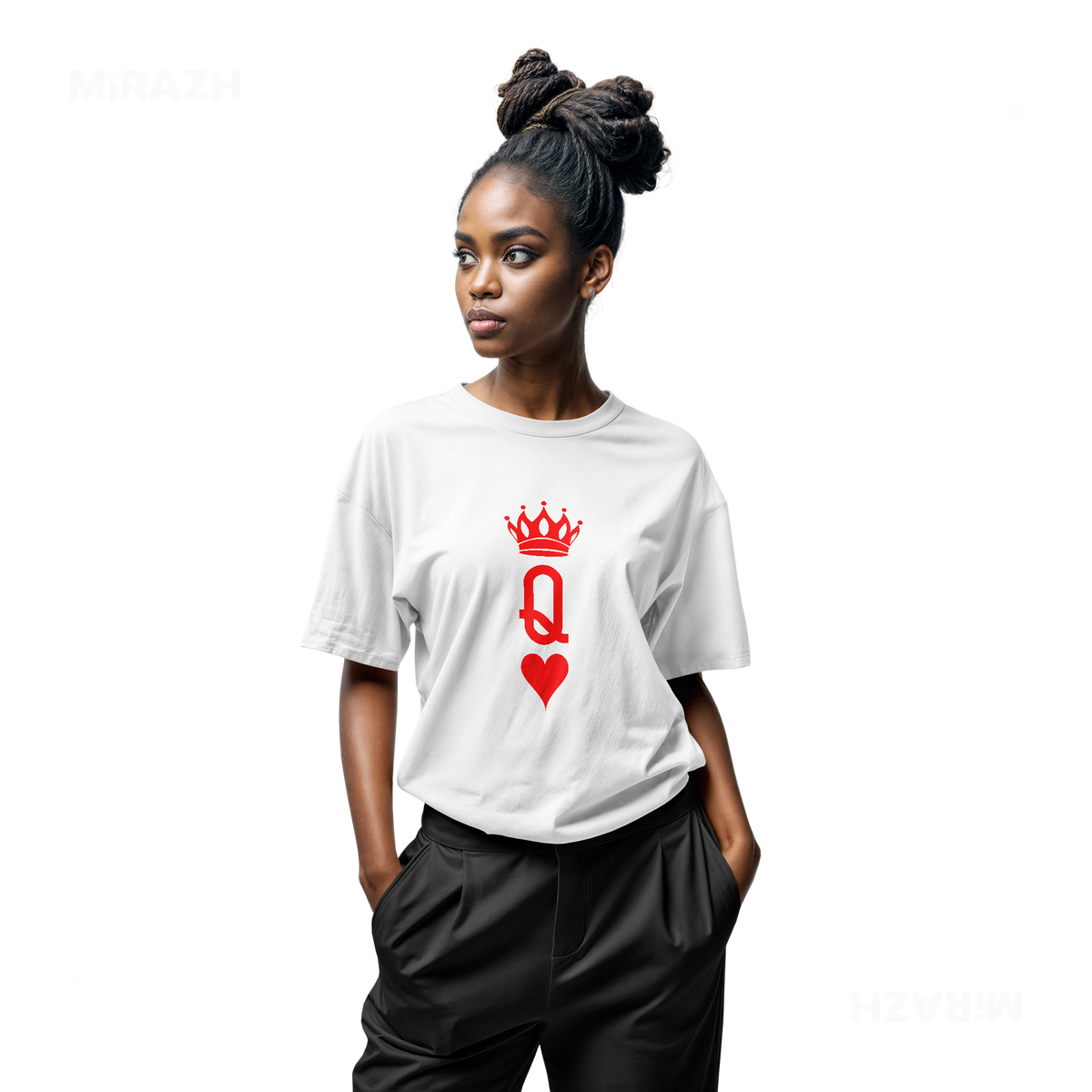 QueenOfHearts Adult T Shirt 04 White