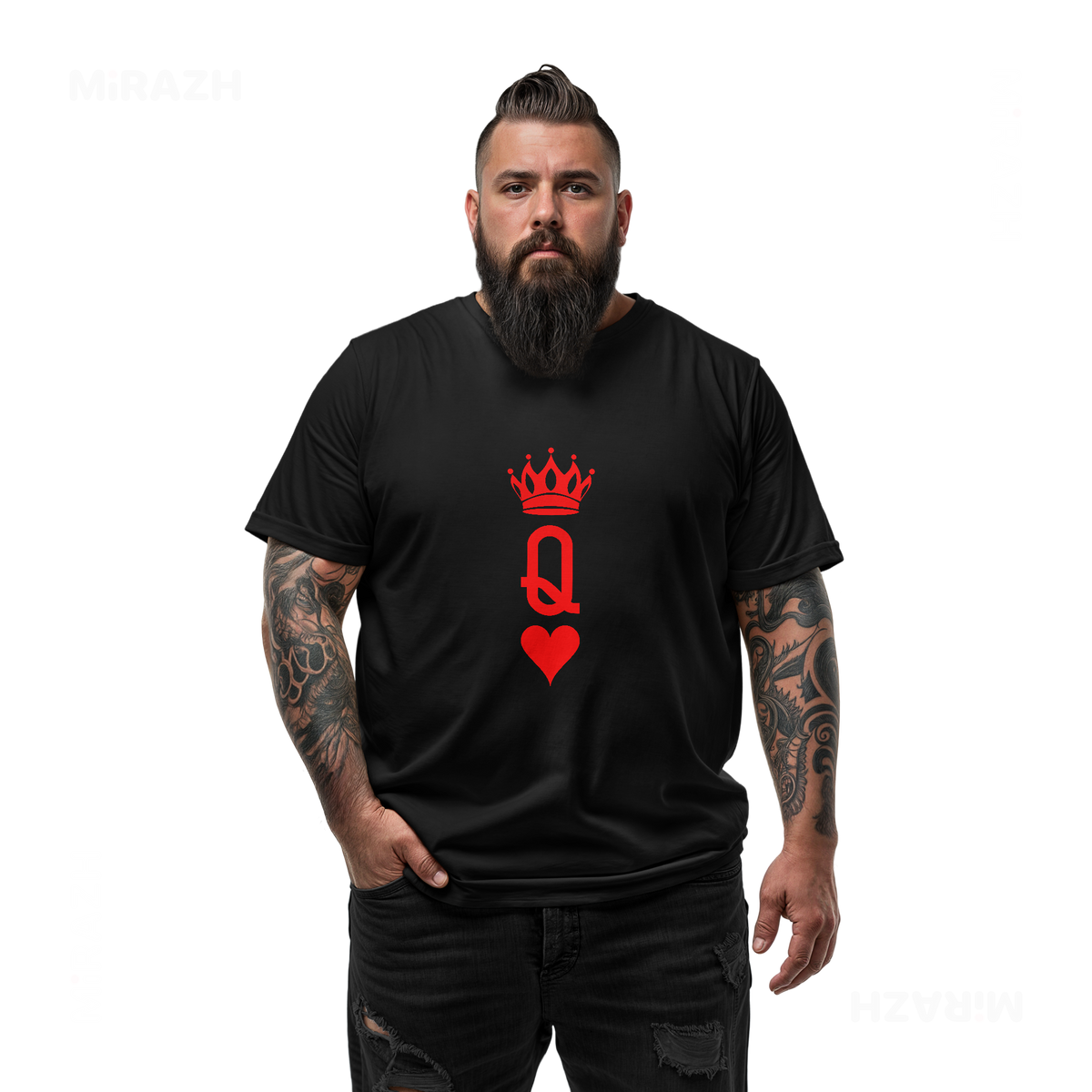 QueenOfHearts Adult T Shirt 05 Black