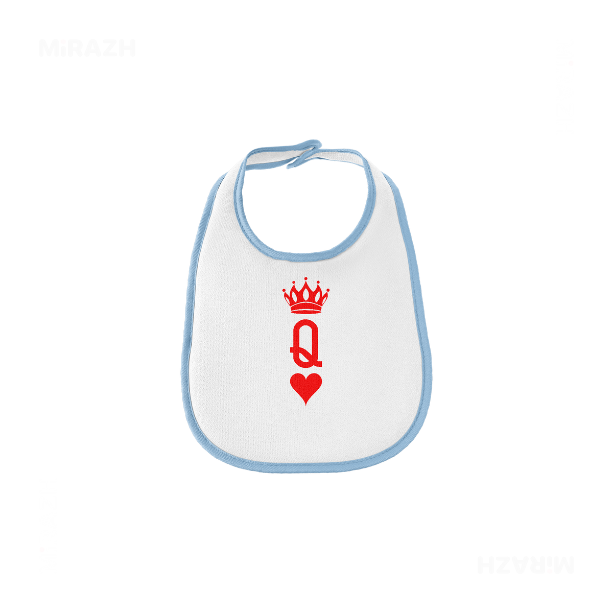 QueenOfHearts Baby Bibs 01 White Lightblue