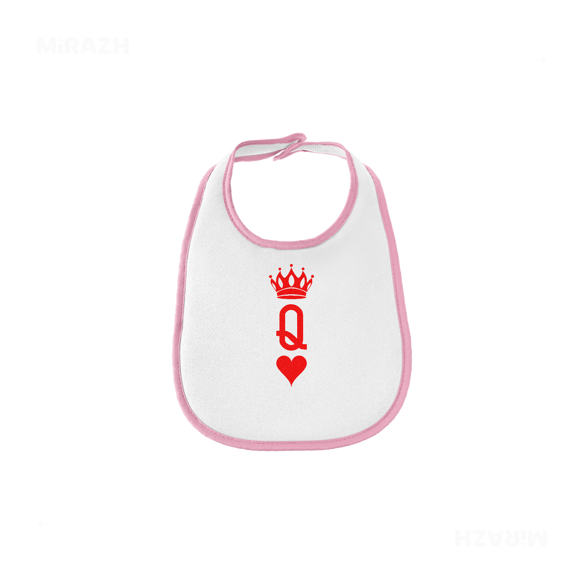 QueenOfHearts Baby Bibs 01 White Pink