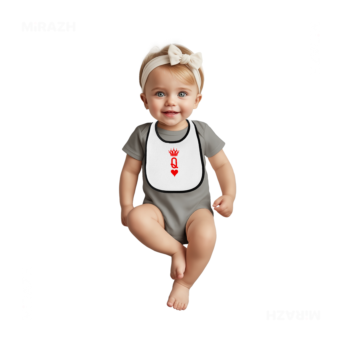 QueenOfHearts Baby Bibs 02 White Black