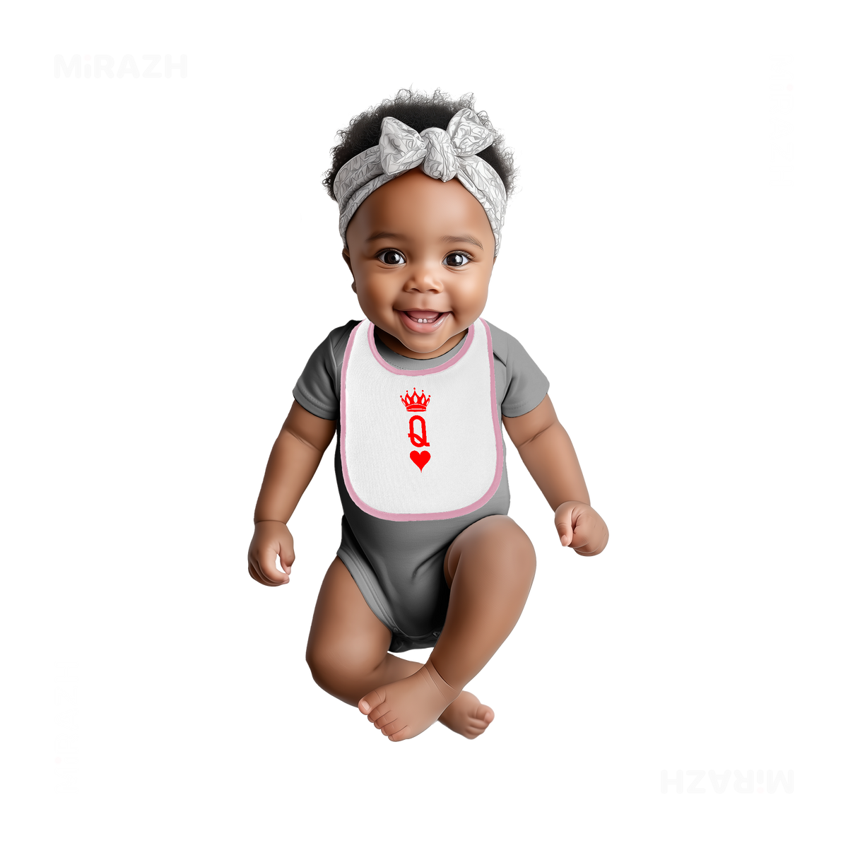 QueenOfHearts Baby Bibs 04 White Pink