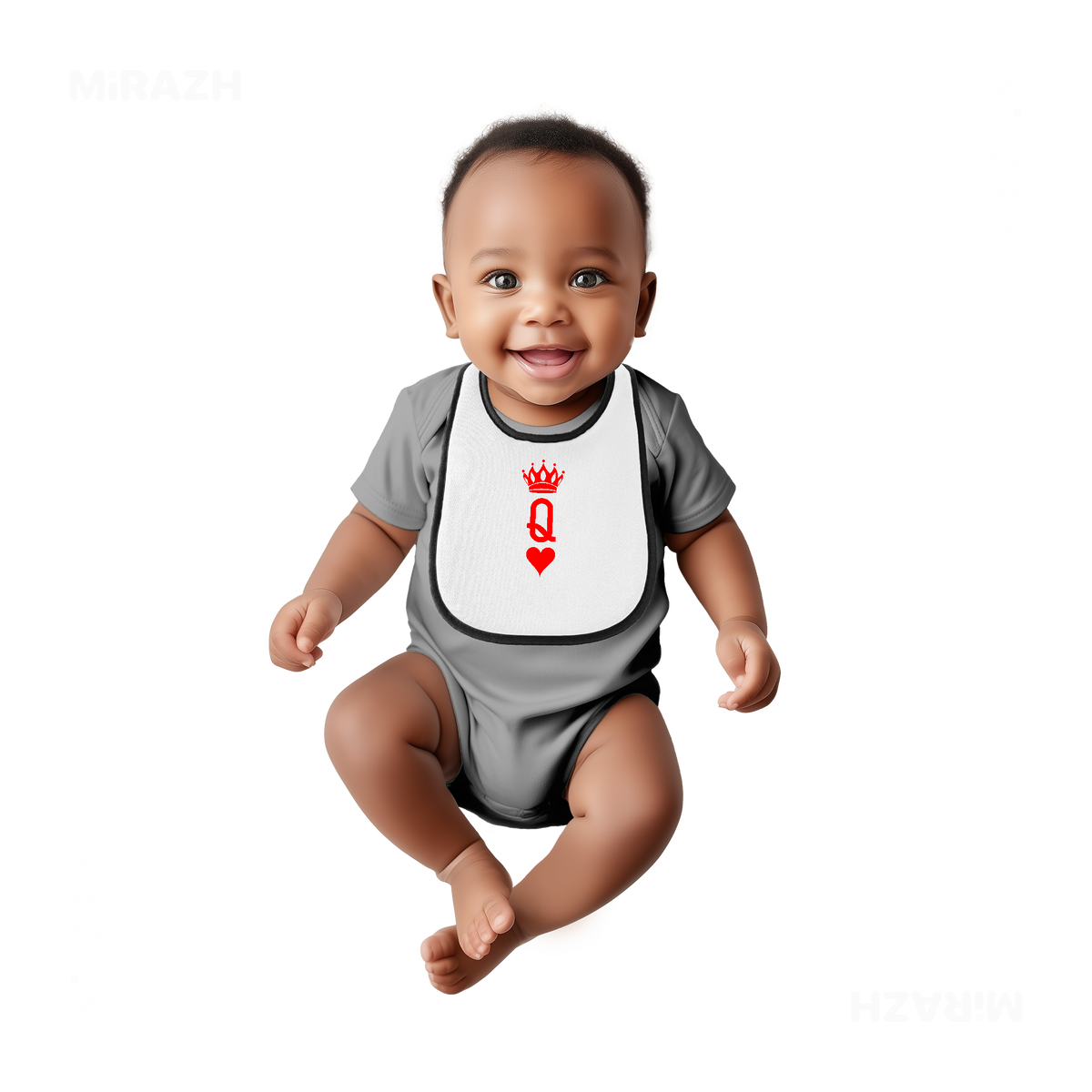QueenOfHearts Baby Bibs 05 White Black